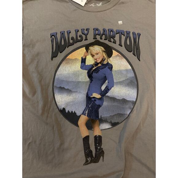 Dolly Parton official graphic tee large mesh embezzled sleeves western country - Picture 2 of 5